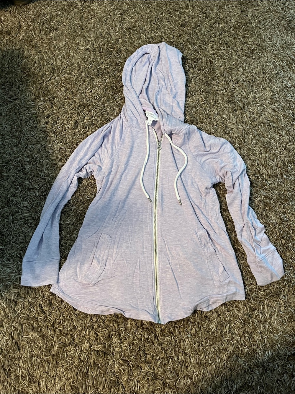 Market & Spruce Light Lavender Zip-Up Hooded Jacket